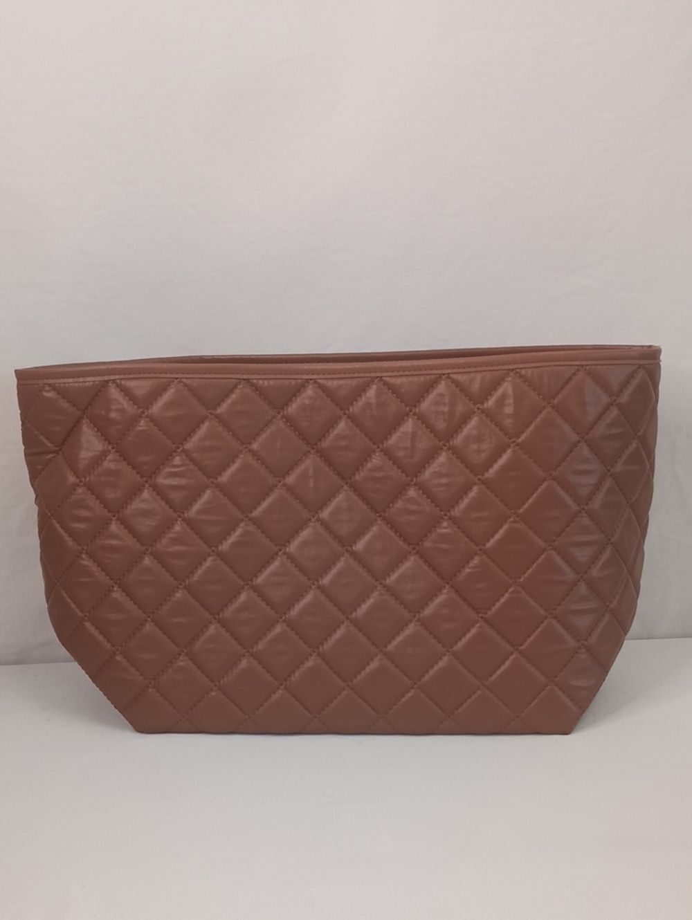 Women's Quilted Purse Insert Organizer Brown
